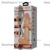 Dildo vertebrado con sopapa con piel extensible